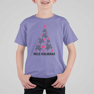 Christmas In Hawaii T Shirt For Kid Mele Kalikimaka Kakau Tattoo Turtle Christmas Tree TS11 Violet Print Your Wear