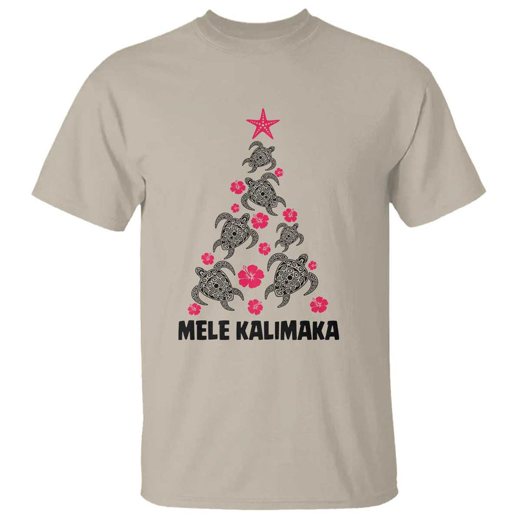 Christmas In Hawaii T Shirt Mele Kalikimaka Kakau Tattoo Turtle Christmas Tree TS11 Sand Print Your Wear