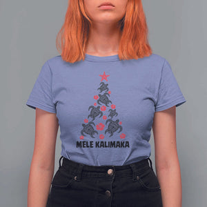 Christmas In Hawaii T Shirt For Women Mele Kalikimaka Kakau Tattoo Turtle Christmas Tree TS11 Violet Print Your Wear
