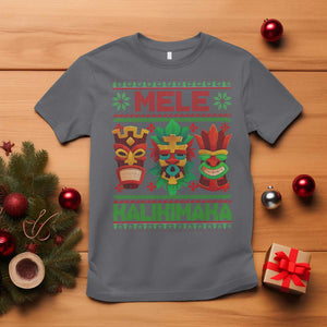 Christmas In Hawaii T Shirt Mele Kalikimaka Ugly Tikis Kakau Tattoo TS11 Charcoal Print Your Wear