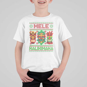Christmas In Hawaii T Shirt For Kid Mele Kalikimaka Ugly Tikis Kakau Tattoo TS11 White Print Your Wear