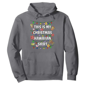 Christmas In Hawaii Hoodie This Is My Christmas Hawaiian Shirt Tikis Hibiscus Flower TS11 Charcoal Print Your Wear