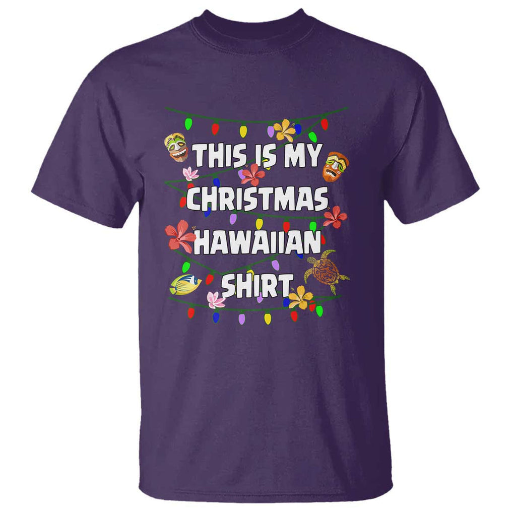 Christmas In Hawaii T Shirt This Is My Christmas Hawaiian Shirt Tikis Hibiscus Flower TS11 Purple Print Your Wear