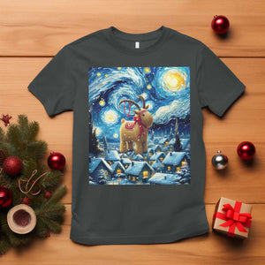 Yule Goat T Shirt Yule Starry Night Winter Solstice Christmas Vincent Van Gogh TS11 Dark Heather Print Your Wear