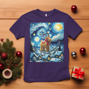 Yule Goat T Shirt Yule Starry Night Winter Solstice Christmas Vincent Van Gogh TS11 Purple Print Your Wear