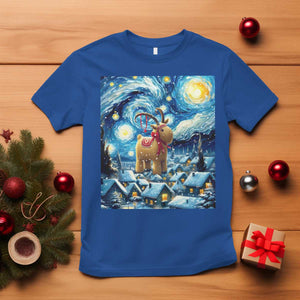 Yule Goat T Shirt Yule Starry Night Winter Solstice Christmas Vincent Van Gogh TS11 Royal Blue Print Your Wear