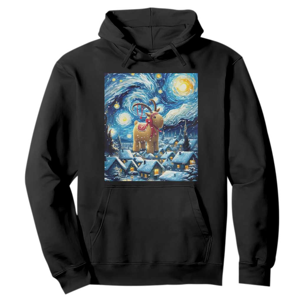 Yule Goat Hoodie Yule Starry Night Winter Solstice Christmas Vincent Van Gogh TS11 Black Print Your Wear