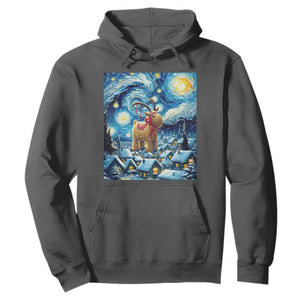Yule Goat Hoodie Yule Starry Night Winter Solstice Christmas Vincent Van Gogh TS11 Dark Heather Print Your Wear