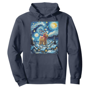 Yule Goat Hoodie Yule Starry Night Winter Solstice Christmas Vincent Van Gogh TS11 Navy Print Your Wear