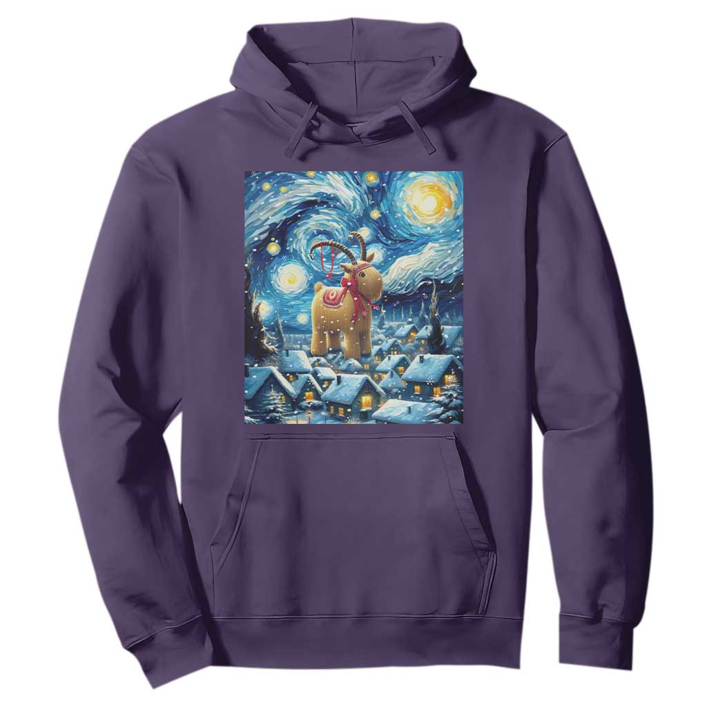 Yule Goat Hoodie Yule Starry Night Winter Solstice Christmas Vincent Van Gogh TS11 Purple Print Your Wear