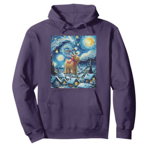 Yule Goat Hoodie Yule Starry Night Winter Solstice Christmas Vincent Van Gogh TS11 Purple Print Your Wear