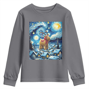 Yule Goat Youth Sweatshirt Yule Starry Night Winter Solstice Christmas Vincent Van Gogh TS11 Charcoal Print Your Wear