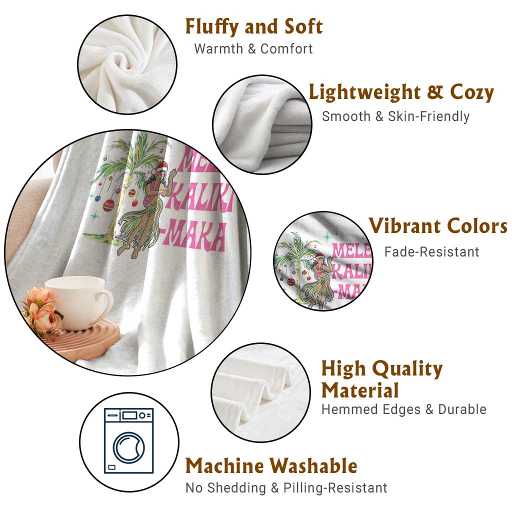 Christmas In Hawaii Throw Blanket Mele Kalikimaka Hula Girls Palm Tree TS11 Print Your Wear