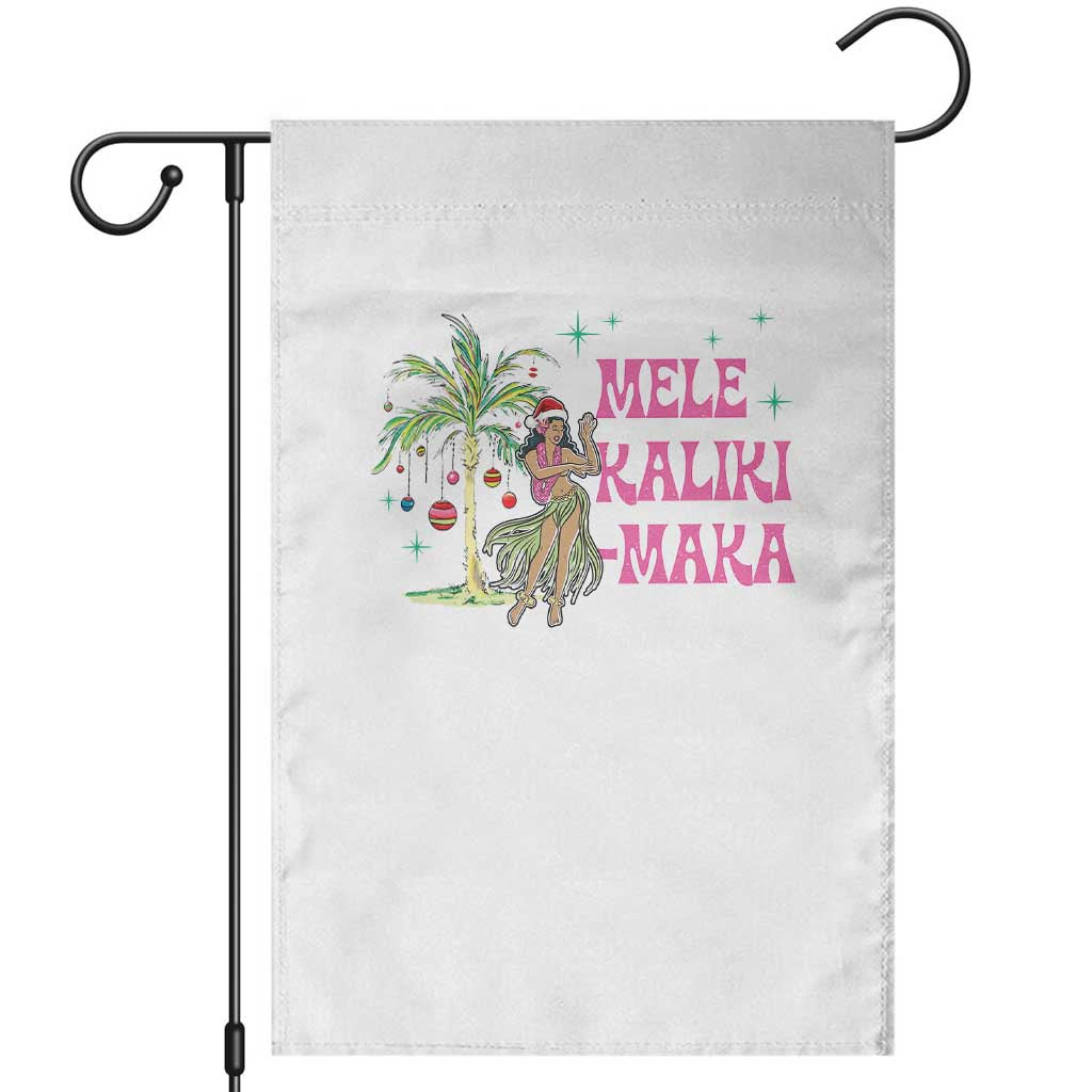 Christmas In Hawaii Garden Flag Mele Kalikimaka Hula Girls Palm Tree TS11 White Print Your Wear