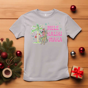 Christmas In Hawaii T Shirt Mele Kalikimaka Hula Girls Palm Tree TS11 Ice Gray Print Your Wear