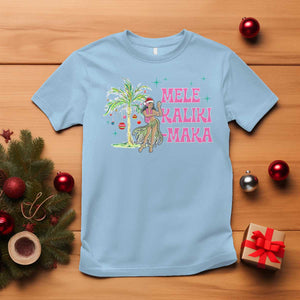 Christmas In Hawaii T Shirt Mele Kalikimaka Hula Girls Palm Tree TS11 Light Blue Print Your Wear