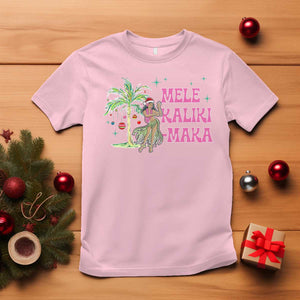 Christmas In Hawaii T Shirt Mele Kalikimaka Hula Girls Palm Tree TS11 Light Pink Print Your Wear