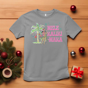 Christmas In Hawaii T Shirt Mele Kalikimaka Hula Girls Palm Tree TS11 Sport Gray Print Your Wear