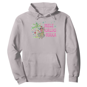 Christmas In Hawaii Hoodie Mele Kalikimaka Hula Girls Palm Tree TS11 Ice Gray Print Your Wear
