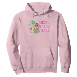 Christmas In Hawaii Hoodie Mele Kalikimaka Hula Girls Palm Tree TS11 Light Pink Print Your Wear