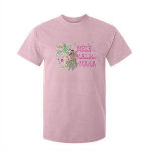 Christmas In Hawaii T Shirt For Kid Mele Kalikimaka Hula Girls Palm Tree TS11 Light Pink Print Your Wear