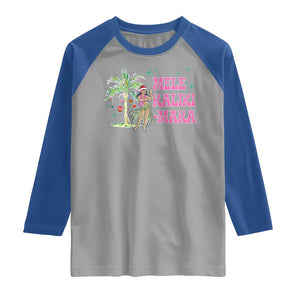 Christmas In Hawaii Raglan Shirt Mele Kalikimaka Hula Girls Palm Tree TS11 Sport Gray Royal Print Your Wear