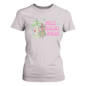 Christmas In Hawaii T Shirt For Women Mele Kalikimaka Hula Girls Palm Tree TS11 Ice Gray Print Your Wear