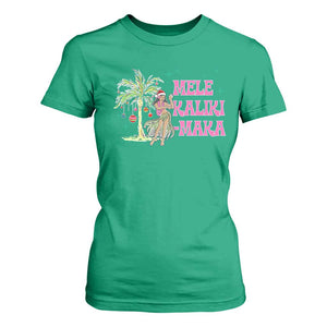Christmas In Hawaii T Shirt For Women Mele Kalikimaka Hula Girls Palm Tree TS11 Irish Green Print Your Wear