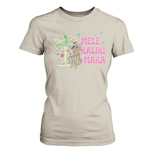 Christmas In Hawaii T Shirt For Women Mele Kalikimaka Hula Girls Palm Tree TS11 Sand Print Your Wear