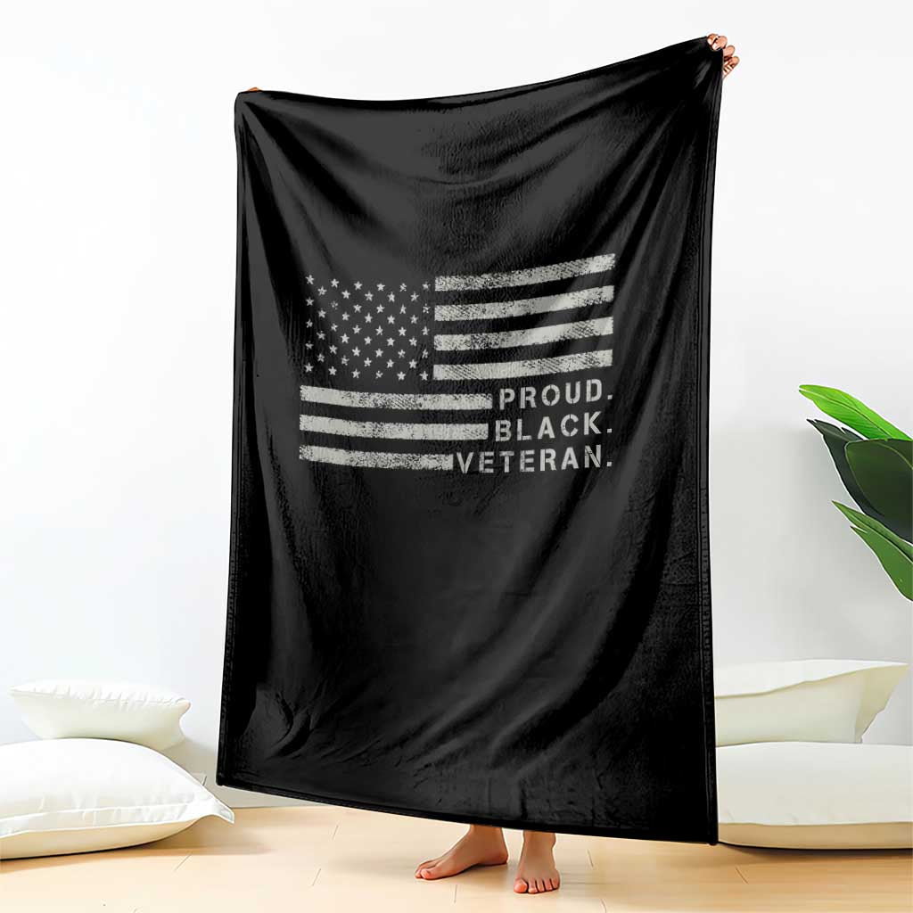 Proud Black Veteran Throw Blanket Veterans Day Proud Vintage American Flag Military TS11 Print Your Wear