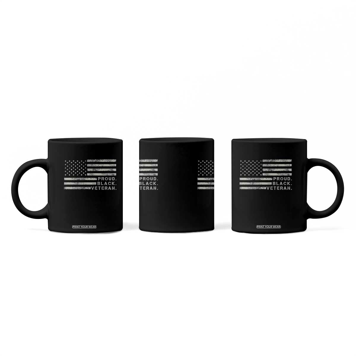 Proud Black Veteran Coffee Mug Veterans Day Proud Vintage American Flag Military TS11 Print Your Wear