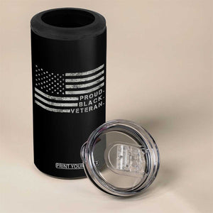 Proud Black Veteran 4 in 1 Can Cooler Tumbler Veterans Day Proud Vintage American Flag Military TS11 Print Your Wear