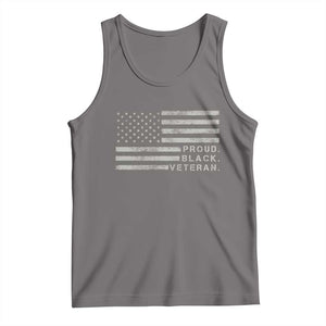 Proud Black Veteran Tank Top Veterans Day Proud Vintage American Flag Military TS11 Deep Heather Print Your Wear