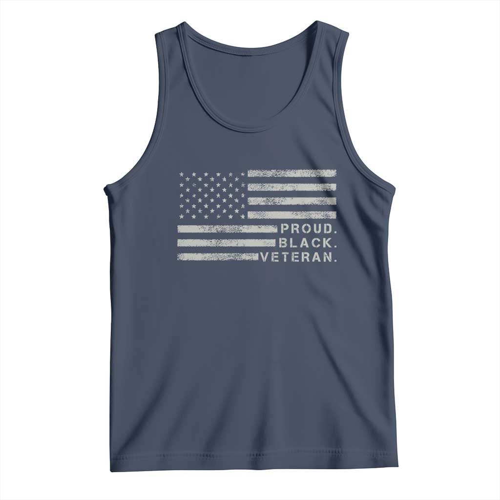 Proud Black Veteran Tank Top Veterans Day Proud Vintage American Flag Military TS11 Navy Print Your Wear