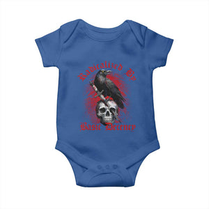 Radicalized By Basic Decency Baby Onesie Vintage Gothic Victorian Crow Skull TS11 Royal Blue Print Your Wear