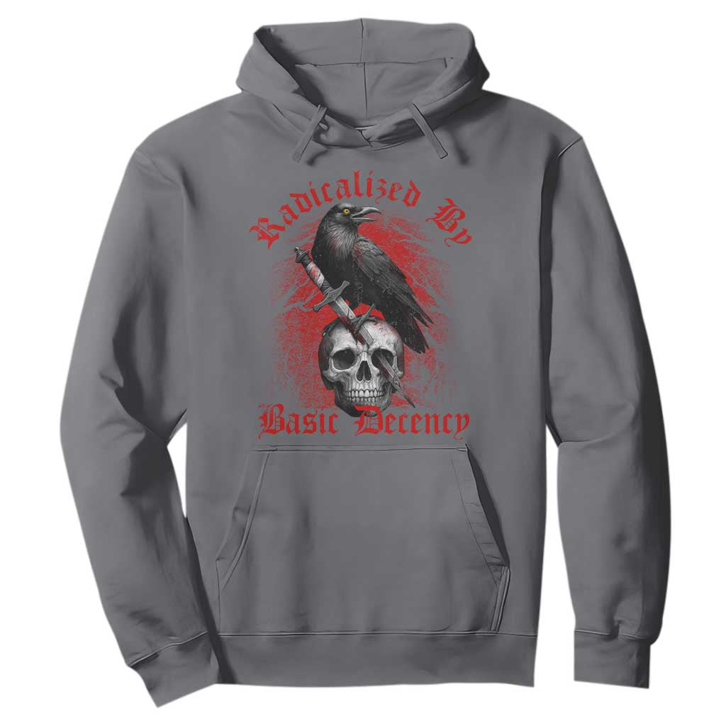 Radicalized By Basic Decency Hoodie Vintage Gothic Victorian Crow Skull TS11 Charcoal Print Your Wear