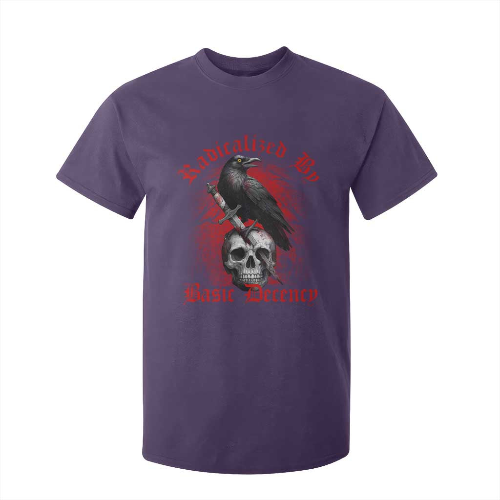 Radicalized By Basic Decency T Shirt For Kid Vintage Gothic Victorian Crow Skull TS11 Purple Print Your Wear
