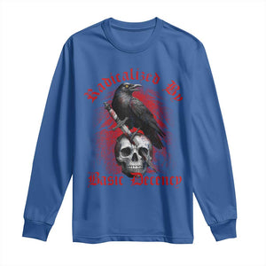 Radicalized By Basic Decency Long Sleeve Shirt Vintage Gothic Victorian Crow Skull - Print Your Wear