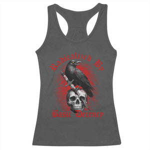 Radicalized By Basic Decency Racerback Tank Top Vintage Gothic Victorian Crow Skull - Print Your Wear