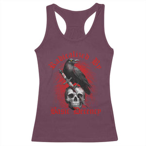 Radicalized By Basic Decency Racerback Tank Top Vintage Gothic Victorian Crow Skull - Print Your Wear