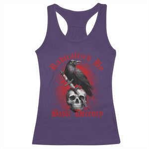 Radicalized By Basic Decency Racerback Tank Top Vintage Gothic Victorian Crow Skull - Print Your Wear