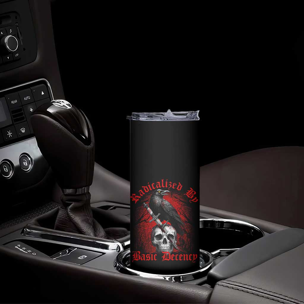 Radicalized By Basic Decency Skinny Tumbler Vintage Gothic Victorian Crow Skull TS11 Print Your Wear