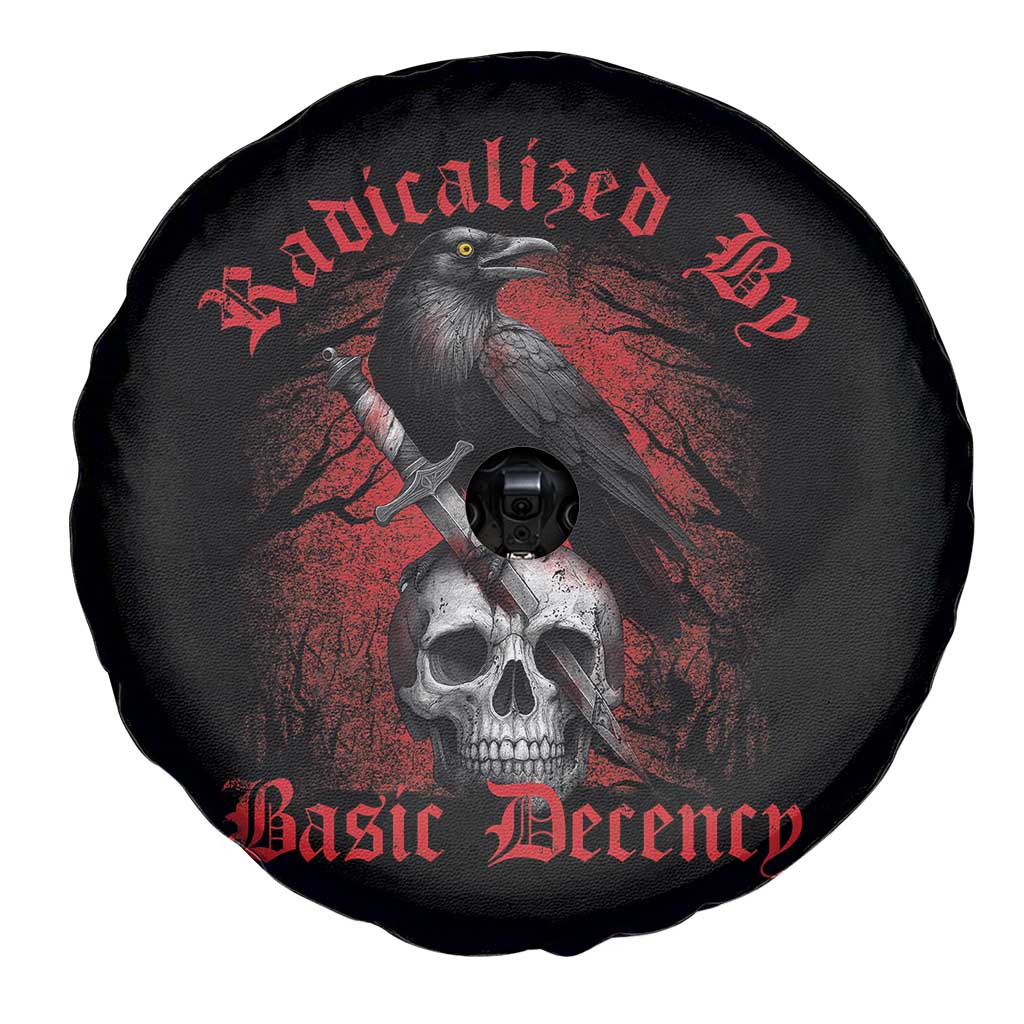 Radicalized By Basic Decency Spare Tire Cover Vintage Gothic Victorian Crow Skull TS11 Print Your Wear