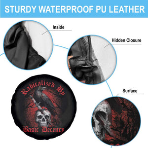 Radicalized By Basic Decency Spare Tire Cover Vintage Gothic Victorian Crow Skull TS11 Print Your Wear