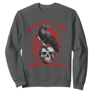 Radicalized By Basic Decency Sweatshirt Vintage Gothic Victorian Crow Skull - Print Your Wear
