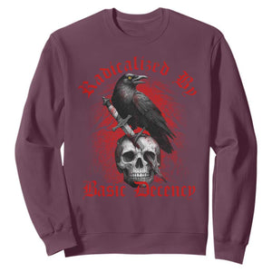 Radicalized By Basic Decency Sweatshirt Vintage Gothic Victorian Crow Skull - Print Your Wear