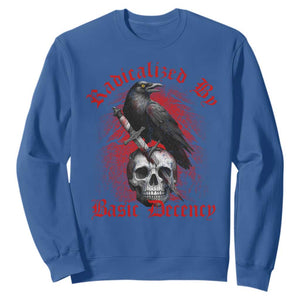 Radicalized By Basic Decency Sweatshirt Vintage Gothic Victorian Crow Skull - Print Your Wear