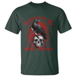 Radicalized By Basic Decency T Shirt Vintage Gothic Victorian Crow Skull - Print Your Wear