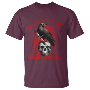 Radicalized By Basic Decency T Shirt Vintage Gothic Victorian Crow Skull - Print Your Wear