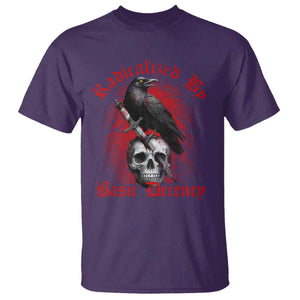 Radicalized By Basic Decency T Shirt Vintage Gothic Victorian Crow Skull - Print Your Wear